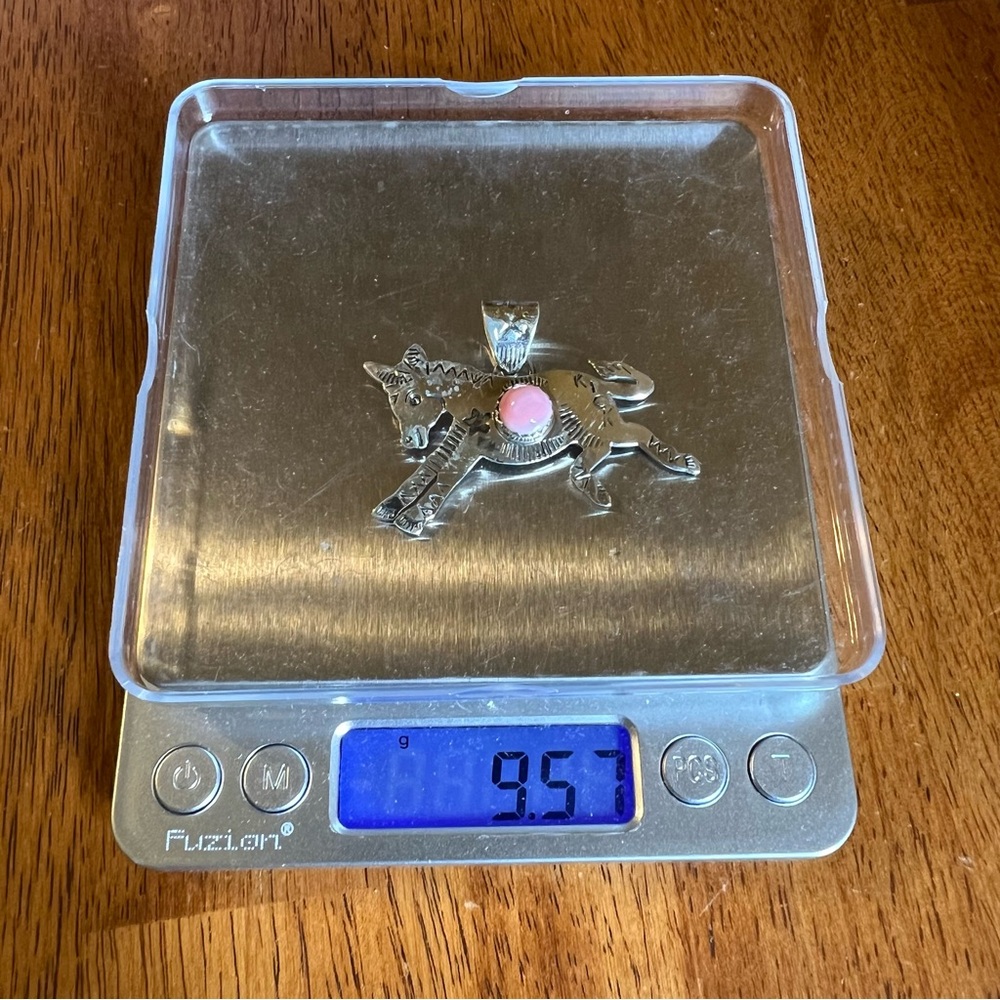 925 Sterling Silver Donkey Pendant with Pink Conch Center Stone
Pendant only - Picture 9 of 12